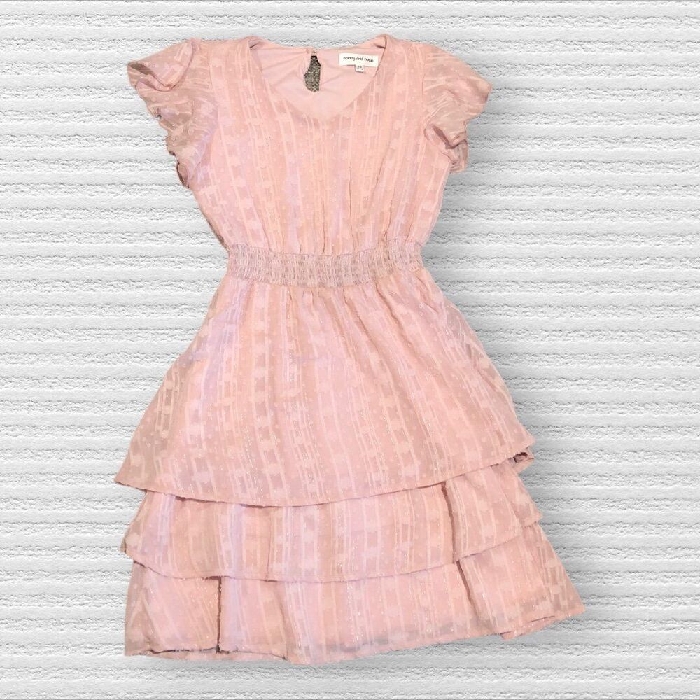 Honey & Rosie 10 Lace Pink Layered Dress